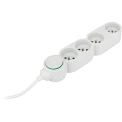 Bloc multiprise écoresponsable 4 prises 2P+T Home Green - Blanc - Zenitech