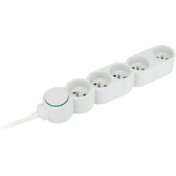 Bloc multiprise écoresponsable 5 prises 2P+T Home Green - Blanc Zenitech