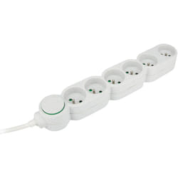 Bloc multiprise écoresponsable 6 prises 2P+T Home Green - Blanc Zenitech