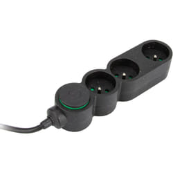 Zenitech - Bloc multiprise écoresponsable 3 prises 2P+T Home Green - Noir