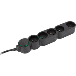 Zenitech - Bloc multiprise écoresponsable 5 prises 2P+T Home Green - Noir