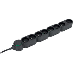 Zenitech - Bloc multiprise écoresponsable 8 prises 2P+T Home Green - Noir