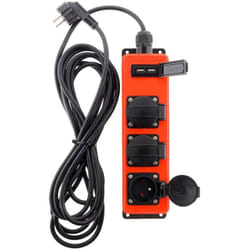 Zenitech - Multiprise étanche 3 prises 16A 2P+T avec 2x usb 2,1A - Polyvalente intérieur/extérieur - Rouge