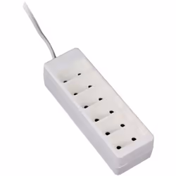 Bloc prises 2P+T 6A blanc. Puissance maxi: 1380W - 230V. Sécurité enfants. Norme CE et NF. Nombre de prises : 6 Ampérage par  ...