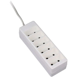Zenitech - Bloc 6 prises 2P 6A - Blanc