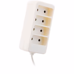 Bloc multiprise blanc pour brancher tous vos appareils électriques équipé de 4 prises 6A (2 pôles). Puissance max 1380W sous  ...