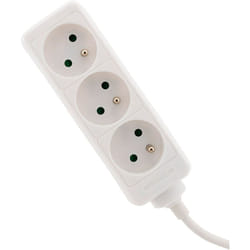 Zenitech - Bloc multiprise 3 prises 2P+T 16A blanc