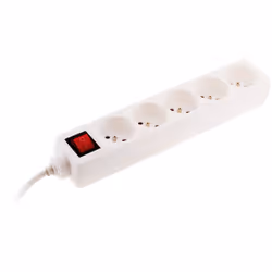 Bloc 5 prises avec interrupteur et fiche extraplate Blanc 1m - NF - Zenitech Gain de place conséquent derrière un meuble par  ...