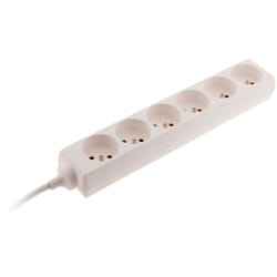 Zenitech - Bloc 6 prises 16A 2P+T - Blanc