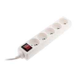 Zenitech - Bloc 5 Prises 16A interupteur Blanc
