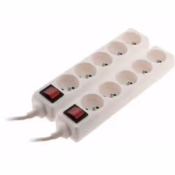 Lot 2 blocs 5x 16A 2P+T avec interrupteur Blanc - Zenitech Lot de 2 blocs multiprise 5x prises 2P+T 16A. Cette multiprise sta ...