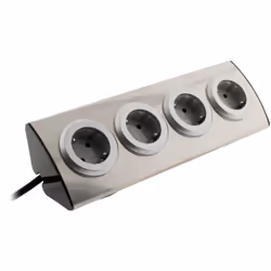 Caractéristiques du bloc multiprise angle Schuko 4x16A - Zenitech : Modèle : bloc multiprise d'angle Nombre de prises : 4 pri ...