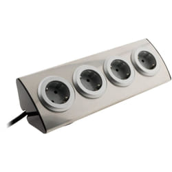 Zenitech - Multiprise de canapé angle Schuko 4x16A - Gris