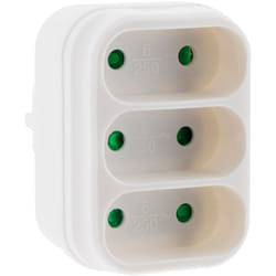 Zenitech - Triplite 3x2P 6A façade - Blanc