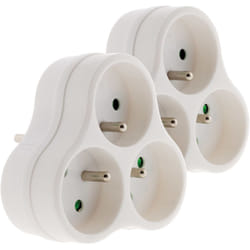 Zenitech - Lot de 2 Triplites 3x16A triangulaires Blanc