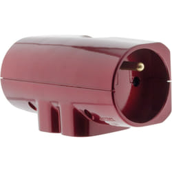 Zenitech - Multiprise 4 prises latérale pour tv écran plat - Quadriplite - 2x16A + 2x6A - Bordeaux/pourpre