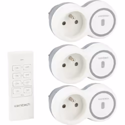 Caractéristiques du pack de prises 2300W + télécommande - Bolea - Zenitech : Modèle : pack de 2 ou 3 prises + télécommande Co ...