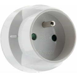 Zenitech - Adaptateur / Transformateur électrique avec terre - prise mâle 20A vers prise femelle 16A - Blanc