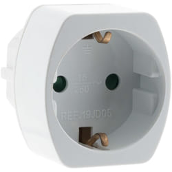 Zenitech - Adaptateur prise voyage Allemagne vers France - prise mâle fr vers prise femelle Allemande - Blanc - Schuko