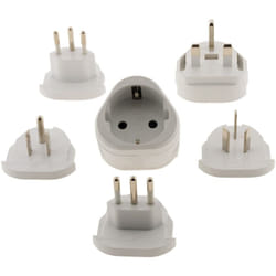 Zenitech - Adaptateur de voyage encastrable 2 prises Blanc
