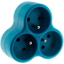 Multiprise triplite triangulaire 16A - bleu - Zenitech