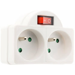 Zenitech - Biplite 2x16A - Interrupteur façade - Blanche