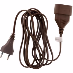 Prolongateur qualité HO3VVH2F 2x 0.75 prise 6A Marron 5m - Zenitech Prolongateur 6A marron, idéal pour brancher vos appareils ...