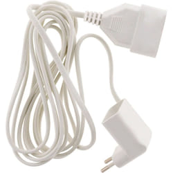 Zenitech - Prolongateur HO3VVH2-F 2x 0,75mm² 6A 3m avec prise gigogne - Blanc