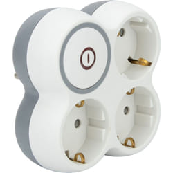 Zenitech - Triplite Schuko 16A + interrupteur - Blanc/Gris - Bolea
