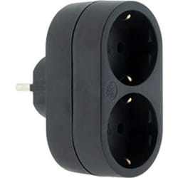 Prise - ZENITECH - Biplite Schuko 16A - Intérieur - Noir - Compatible avec plusieurs appareils