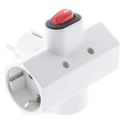 Triplite Schuko 16A + interrupteur - Blanc - Zenitech