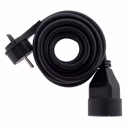 Prolongateur - Zenitech - 16A - 3m - Fiche extraplate - Noir