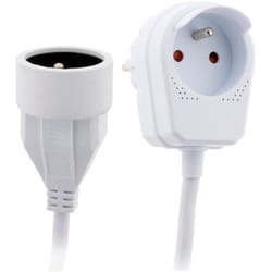 Zenitech - Prolongateur HO5VV-F 3m avec prise gigogne - Blanc
