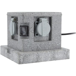 Zenitech - Borne jardin IP44 4 x 16A + 2 interrupteurs câble H07RN-F 3G1,5mm² 4,5m