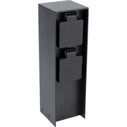 Zenitech - Borne de jardin à fixer 2x16A IP44 - Aluminium Noir