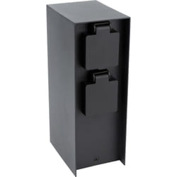 Zenitech - Borne de jardin à fixer 4x16A IP44 - Aluminium Noir
