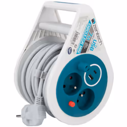 Caractéristiques du mini enrouleur 2x2P+T 7m - Zenitech : Modèle : mini enrouleur Couleur(s) : gris ou blanc Prises : 2 x 2P+ ...