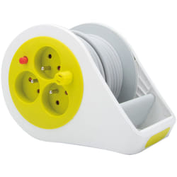 Zenitech - Mini enrouleur design 3 prises 2P+T - 7m - Vert