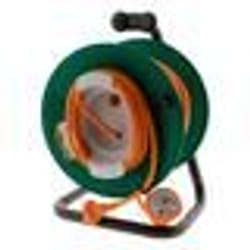 Enrouleur éléctrique ZENITECH 25m - sans prise - avec pied en métal et coupe circuit - 2x15 mm²