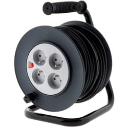 Zenitech - Enrouleur 4 prises H05VV-F 3G1,5mm² 25m + coupe-circuit - Noir