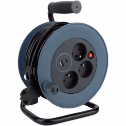 Caractéristiques de l'enrouleur compact 3 prises 2P+T - 2 USB - Zenitech : Modèle : enrouleur compact 3 prises Couleur(s) : b ...