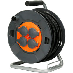 Zenitech - Enrouleur de chantier IP44 4 prises 16A 3G1,5mm² 40m - Orange