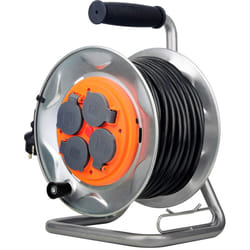 Zenitech - Enrouleur de chantier IP44 4 prises 16A 3G2,5mm² 25m - Orange