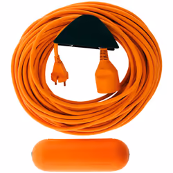 Zenitech - Prolongateur Jardin 2x 1,5mm² - Orange 25m + 1 Boîtier étanche - Orange + support mural - Orange