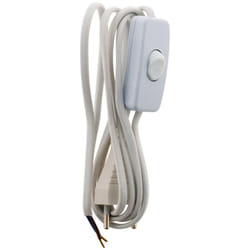 Zenitech - Cordon avec interrupteur pour luminaire 1,5m - Blanc