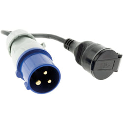 Zenitech - Adaptateur femelle 16A 2P+T en mâle CEE17 - Bleu