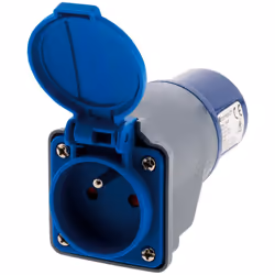 Description générale Adaptateur compact sans câble femelle 16A 2P+T en mâle CEE17, idéal pour une utilisation en camping et n ...