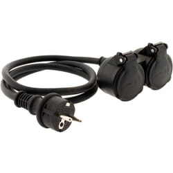 Prolongateur à double tête pour chantier HO7RN-F 16A 3G1,5mm² - Noir 1m - Zenitech