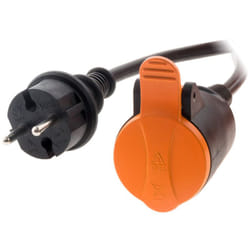 Zenitech - Rallonge étanche 2P H05VV-F 2x 1,5mm² 10m avec clip de fixation - Orange