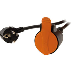 Zenitech - Rallonge étanche 2P+T H07RN-F 3x 1,5mm² 10m avec clip de fixation - Orange